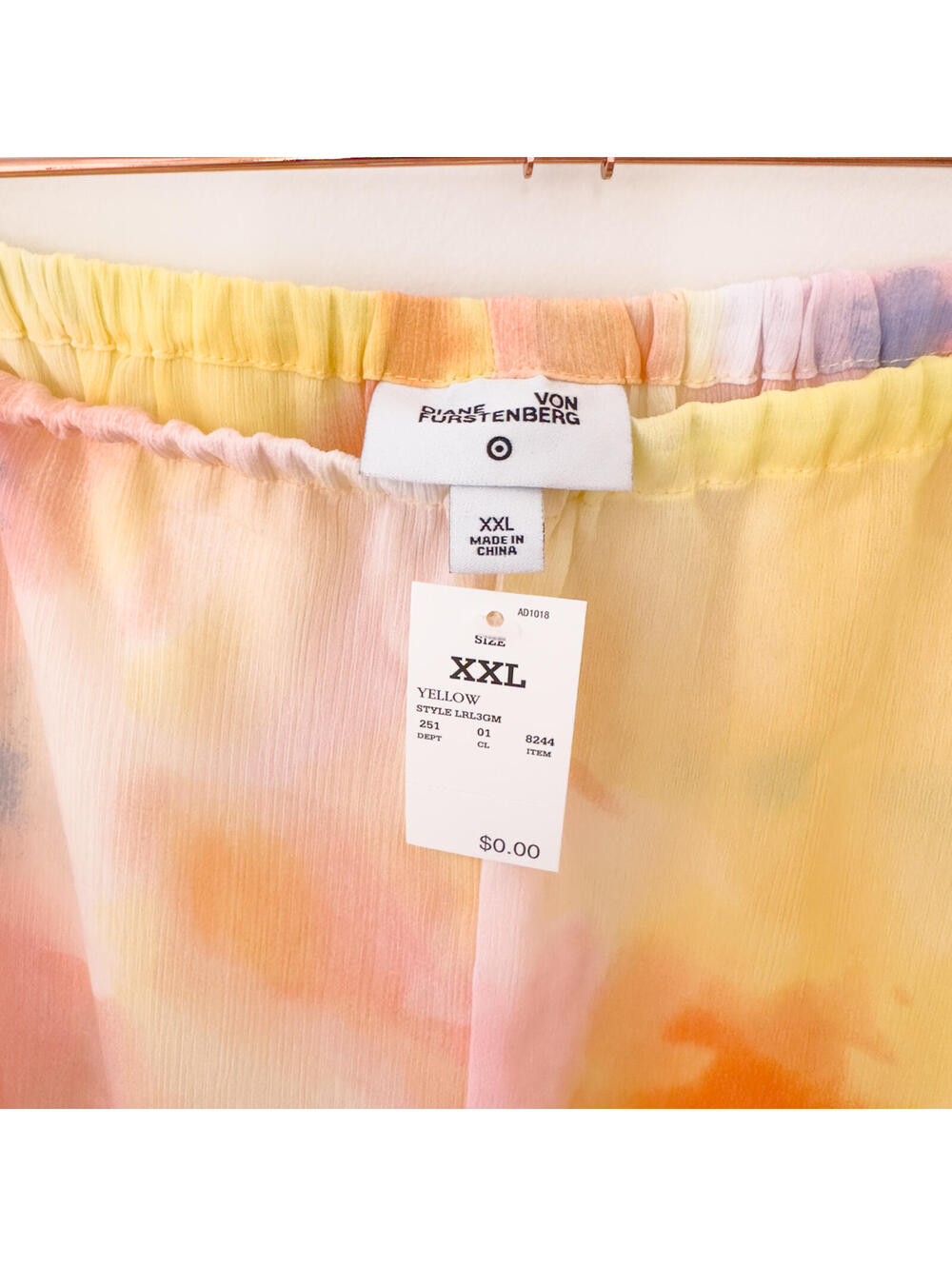 NWT Diane Von Furstenberg Sunset Tie Dye Pull On Shorts Size XXL - Picture 2 of 4